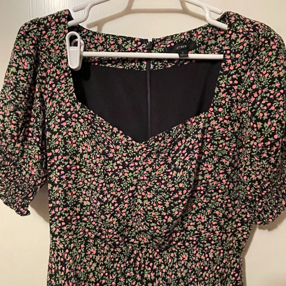 J Crew Smocked Sleeve Floral Midi Dress - Picture 6 of 11